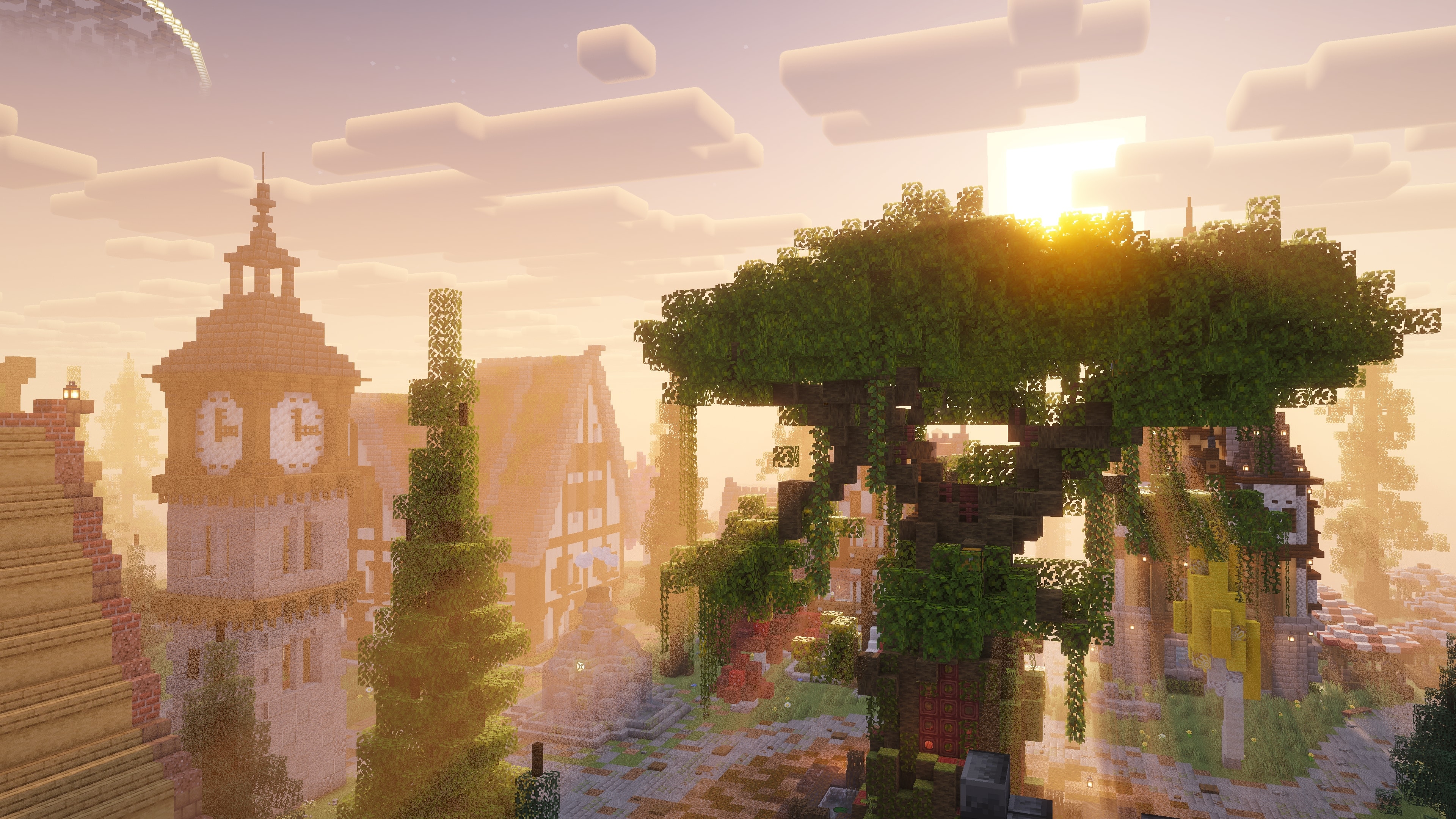 Spawn town on Lion Madness at sunset